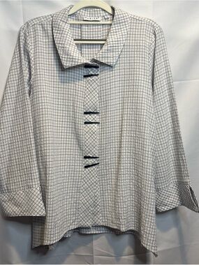 Habitat Gray Check Plaid Button-Loop Casual Shirt